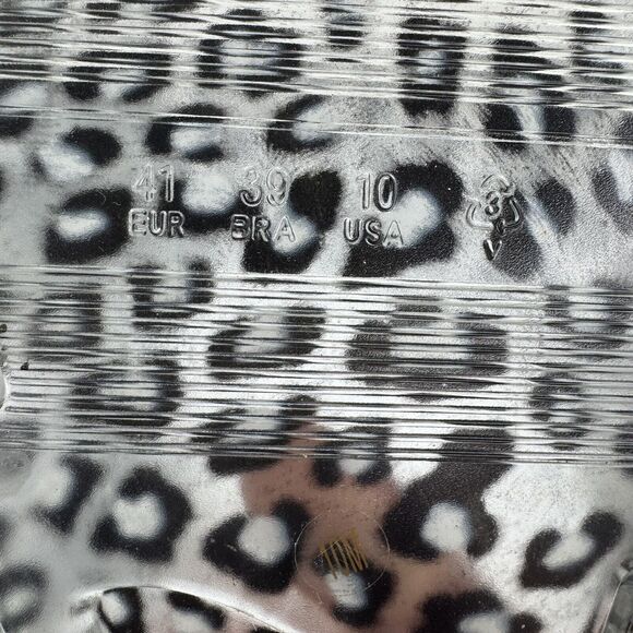 Anthropologie Matisse Clear Jelly Slides Animal Print Size 10 Beach Flip Flops - Picture 6 of 8